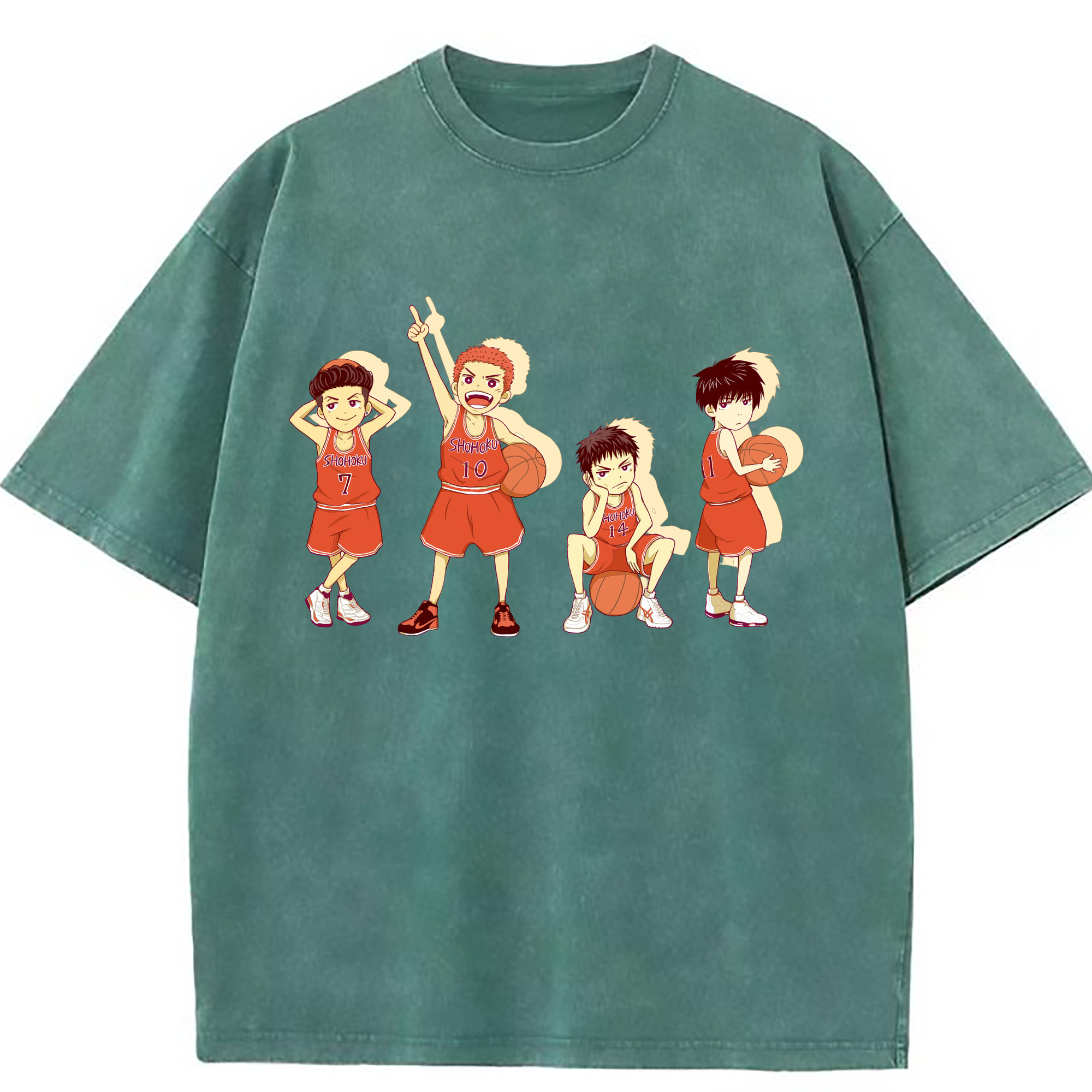 （画像用） SLAM DUNK／スラムダンク 綿100% ヴィンテージ風 半袖Tシャツ（フロントプリント）
